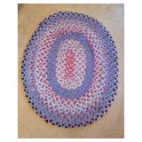 Handmade Multicolor Braided Oval Rug