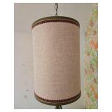 Vintage Hanging Pendant Lamp with Fabric Shade