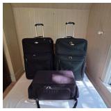 3-Piece Luggage Set with Two Rolling Suitcases and Carry-On Bag
