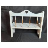 Collection of Vintage Wooden Shelves and Miniature Bench