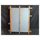 Set of 2 Vintage Wooden Wall Shelves with Mirror Backing
