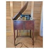 Vintage Necchi-Elna Sewing Machine with Built-in Cabinet
