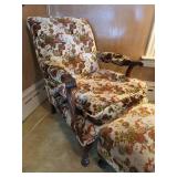 Vintage Floral Armchair with Matching Ottoman