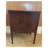 Vintage Wooden Record Cabinet with Dividers