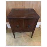 Vintage Wooden Record Cabinet with Dividers