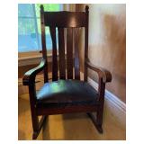 Solid Wood Rocking Chair with Cushioned Seat