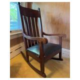 Solid Wood Rocking Chair with Cushioned Seat
