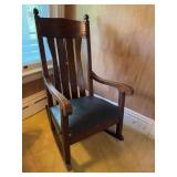 Solid Wood Rocking Chair with Cushioned Seat