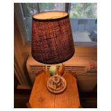 Vintage Table Lamp with Fabric Shade and Fruit Motif