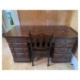 Classic Wooden Desk with Matching Chair and Drawers