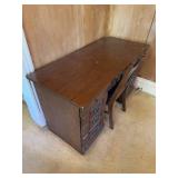 Classic Wooden Desk with Matching Chair and Drawers
