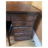 Classic Wooden Desk with Matching Chair and Drawers