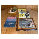 Collection of Mixed Collectibles: Books, Clock, and Memorabilia