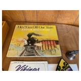 Collection of Mixed Collectibles: Books, Clock, and Memorabilia