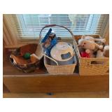 Collection of Wicker Baskets with Household Items