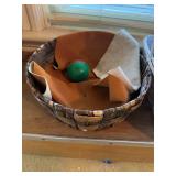 Collection of Wicker Baskets with Household Items