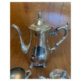 Vintage Silver-Plated Tea Service Set with Teapot, Sugar Bowl, & Creamer