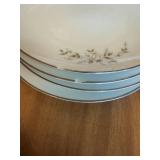 Set of Vintage Floral Design Porcelain Plates