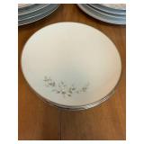 Set of Vintage Floral Design Porcelain Plates