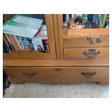 Antique Wood Display Cabinet with Glass Doors
