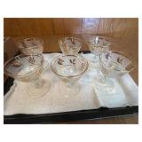 Oneida Community Silverware Set (incomplete) and Vintage Champagne Coupes & Serving Tray