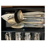 Oneida Community Silverware Set (incomplete) and Vintage Champagne Coupes & Serving Tray