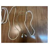 Collection of Elegant Faux Pearl and Chain Necklaces with Charms Inc Sarah Coventry