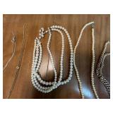 Collection of Elegant Faux Pearl and Chain Necklaces with Charms Inc Sarah Coventry