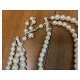 Collection of Elegant Faux Pearl and Chain Necklaces with Charms Inc Sarah Coventry