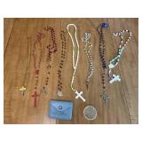 Collection of Assorted Rosaries and Cross Necklaces