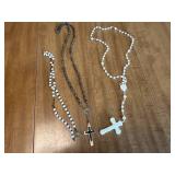 Collection of Religious Items including Rosaries and Cards
