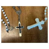Collection of Religious Items including Rosaries and Cards