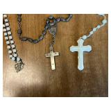 Collection of Religious Items including Rosaries and Cards