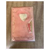 Vintage Rosary with Medals, Wooden Box, and Religious Print