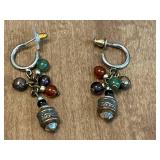 Set of Assorted Vintage Earrings and Decorative Jewelry Box