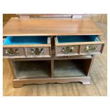 Vintage Wooden Vanity Jewelry Box Set with Trinket Boxes