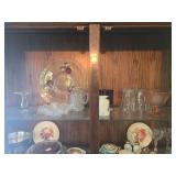Elegant Collection of Glassware and Decorative Plates - Top Shelf Only