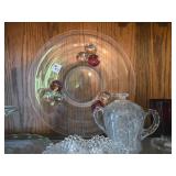 Elegant Collection of Glassware and Decorative Plates - Top Shelf Only