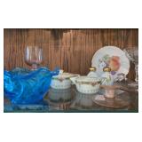 Collection of Assorted Vintage Porcelain and Glassware - Top Shelf in Picture Only