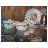 Collection of Assorted Vintage Porcelain and Glassware - Top Shelf in Picture Only