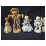 Collection of Porcelain Figures and Seashell Decorations