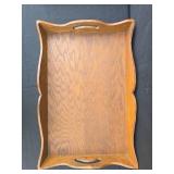 Wooden Serving Tray with Handles & 2 Wooden Trays/Boards (unknown use)