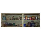 Assorted Kitchen and Canning Supplies with Vintage Coffee Tins