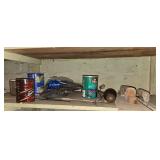 Assorted Kitchen and Canning Supplies with Vintage Coffee Tins