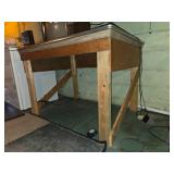 Sturdy Wooden Workbench with Laminated Top