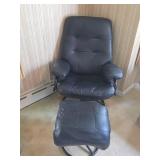 Leather Recliner with Ottoman