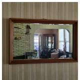 Vintage Rectangular Wood-Framed Mirror - 31" W x 19" H