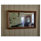 Vintage Rectangular Wood-Framed Mirror - 31" W x 19" H