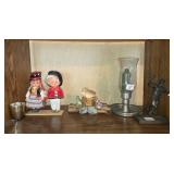 Kirby Puckett Bronze Statue & Collection of Vintage Dolls, Bird Figurine