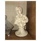 Collection of Vintage Figurines, Glassware, and Ball Dome Lids